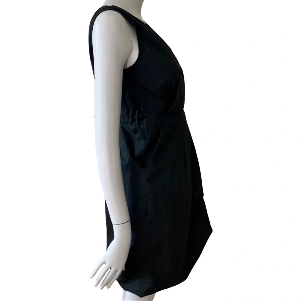 MARC JACOBS Bubble Hem Black Dress Cotton Poplin Sleeveless V-Neck LBD Size 4 - Picture 8 of 15